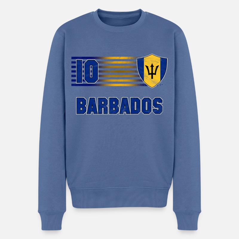 Barbados Fußball Mannschaft - Männer Premium Bio Pullover - Taubenblau