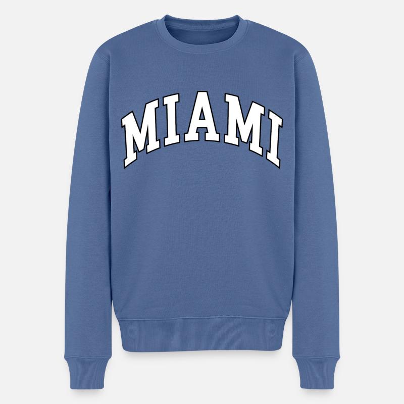 Miami - Männer Premium Bio Pullover - Taubenblau