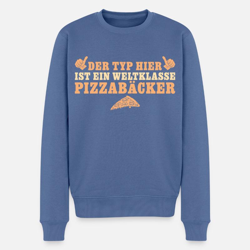 Pizzaliebhaber Weltklasse Pizzabäcker Geschenk - Männer Premium Bio Pullover - Taubenblau