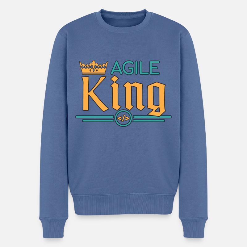 Agile Coach King - Männer Premium Bio Pullover - Taubenblau