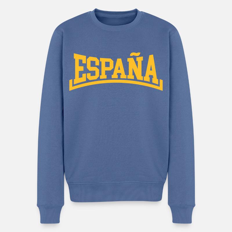 Spanien - Männer Premium Bio Pullover - Taubenblau