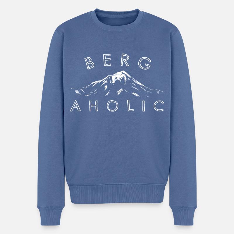 Berg-aholic - Berg Berge Alpen - Ich liebe Wandern - Männer Premium Bio Pullover - Taubenblau