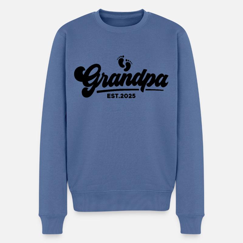 Papy 2025 - Pull Premium bio Homme - bleu pigeon
