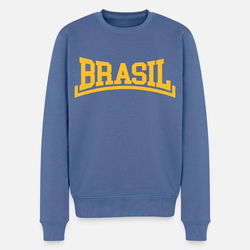 Brasilien - Männer Premium Bio Pullover - Taubenblau
