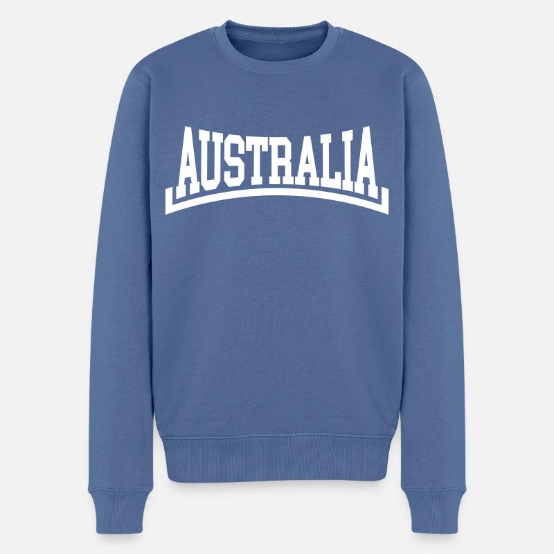 Australien - Männer Premium Bio Pullover - Taubenblau