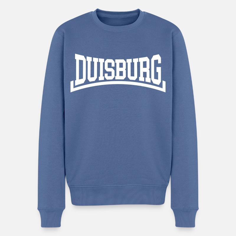 Duisburg - Männer Premium Bio Pullover - Taubenblau
