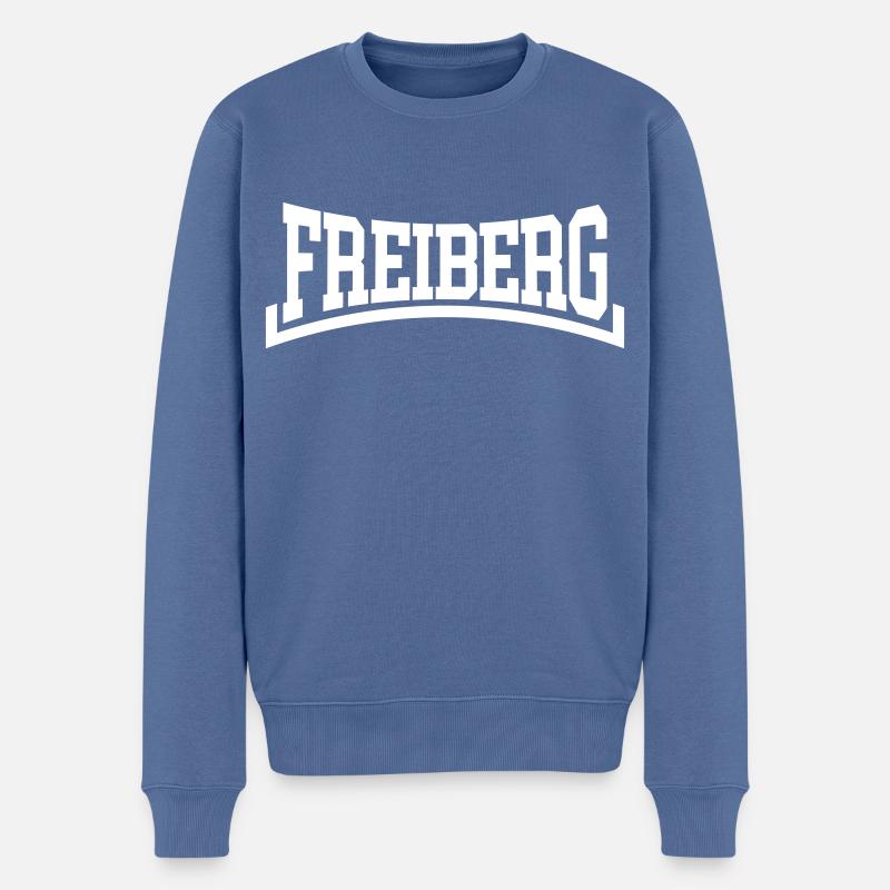 Freiberg - Männer Premium Bio Pullover - Taubenblau