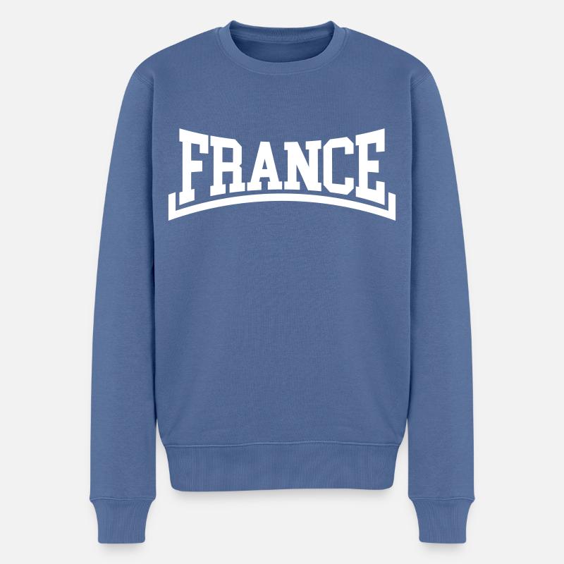 Frankreich - Männer Premium Bio Pullover - Taubenblau