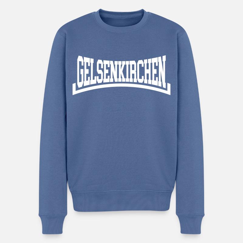 Gelsenkirchen - Männer Premium Bio Pullover - Taubenblau