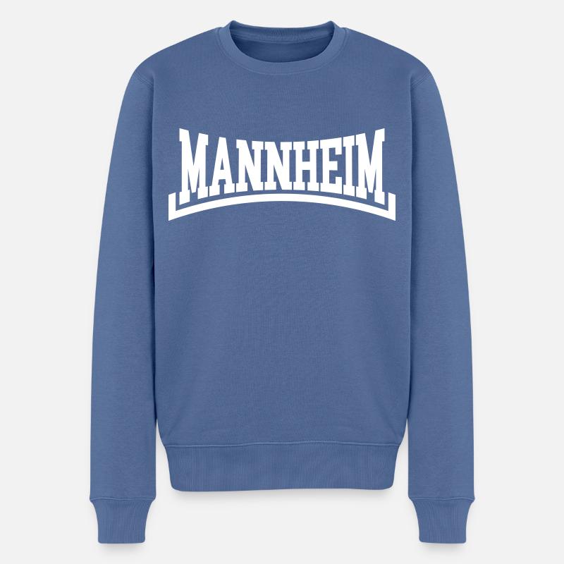 Mannheim - Männer Premium Bio Pullover - Taubenblau