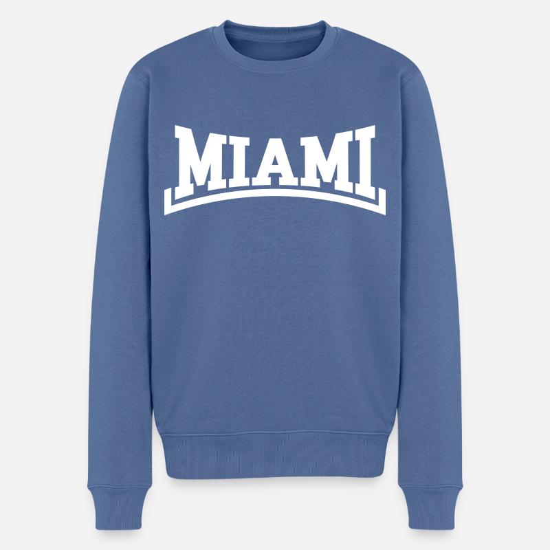 Miami - Männer Premium Bio Pullover - Taubenblau