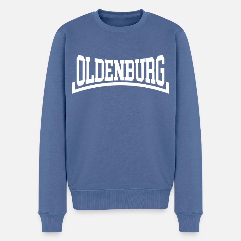 Oldenburg - Männer Premium Bio Pullover - Taubenblau