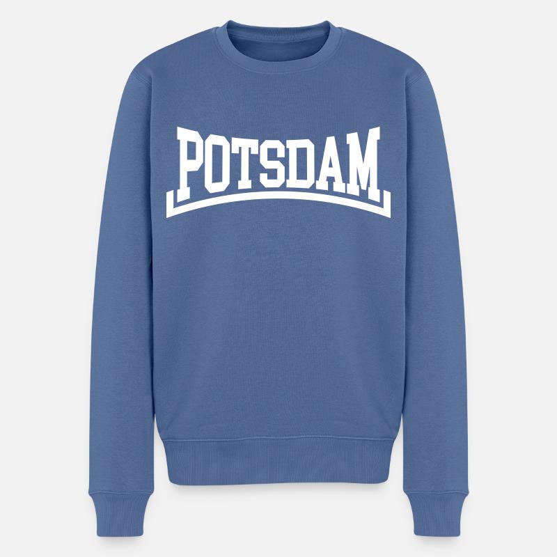 Potsdam - Männer Premium Bio Pullover - Taubenblau