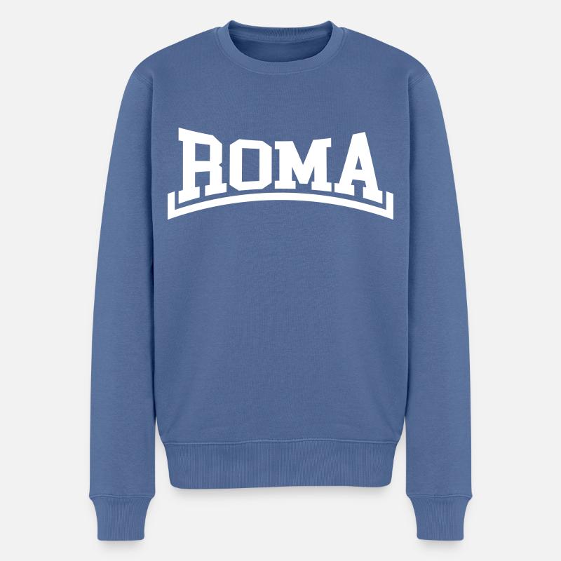 Rom - Männer Premium Bio Pullover - Taubenblau
