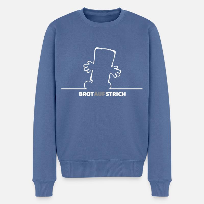 Bernd Das Brot BrotAufStrich Design In Weiß - Männer Premium Bio Pullover - Taubenblau