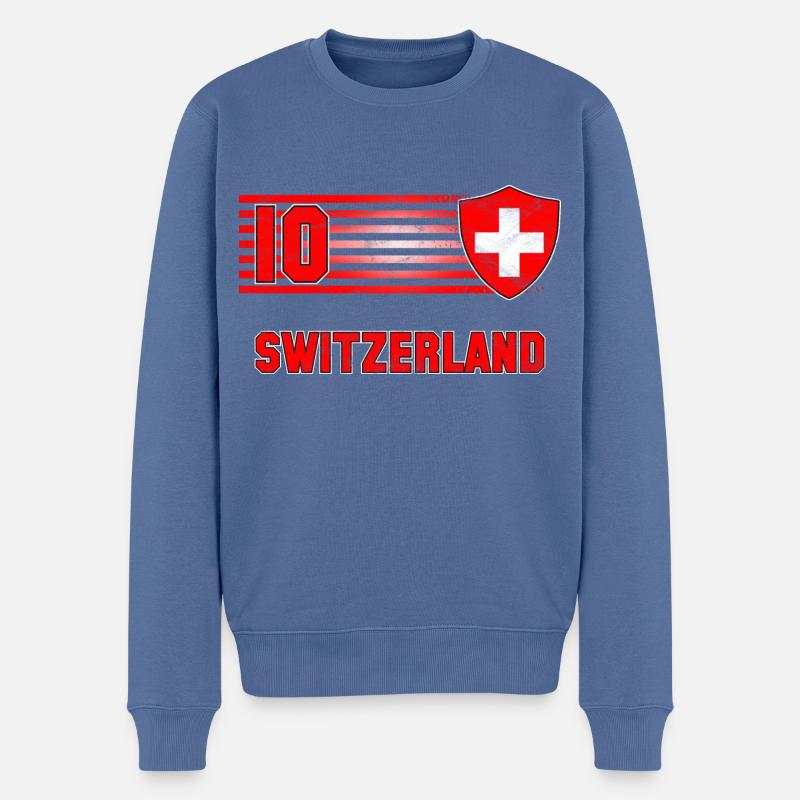 Schweiz Fußball Mannschaft - Männer Premium Bio Pullover - Taubenblau