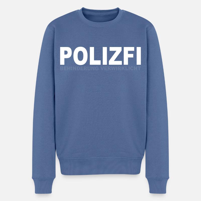Polizfi - Männer Premium Bio Pullover - Taubenblau