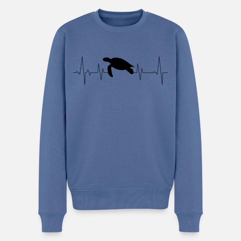 Silhouette tortue noire - Pull Premium bio Homme - bleu pigeon