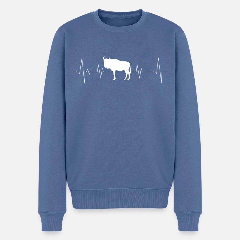 Gnu - Männer Premium Bio Pullover - Taubenblau