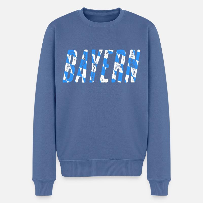Bayern - Männer Premium Bio Pullover - Taubenblau