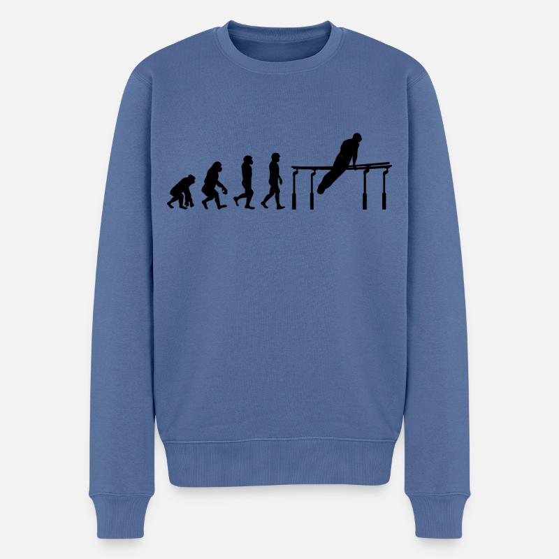 Kunstturnen Parallelbarren Turner Evolution - Männer Premium Bio Pullover - Taubenblau
