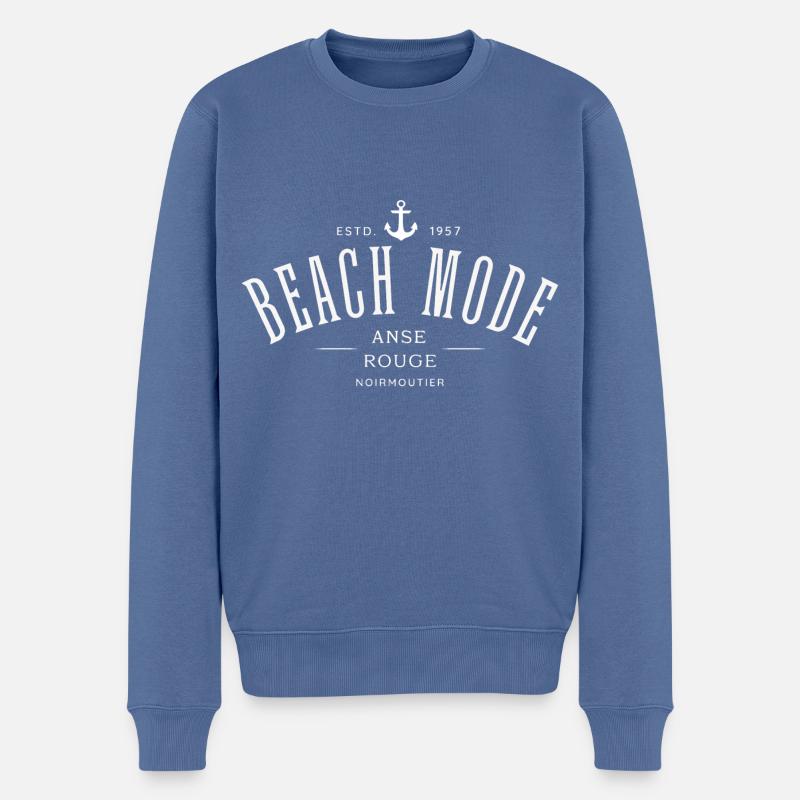 Beach mode Anse rouge - Pull Premium bio Homme - bleu pigeon