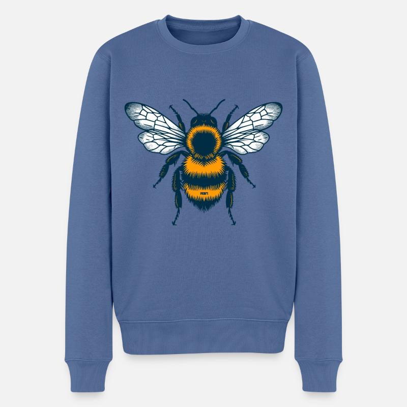 Emblème d’abeille - Pull Premium bio Homme - bleu pigeon