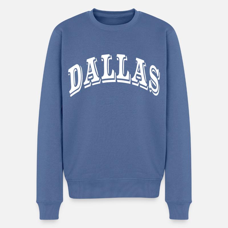 Dallas - Männer Premium Bio Pullover - Taubenblau