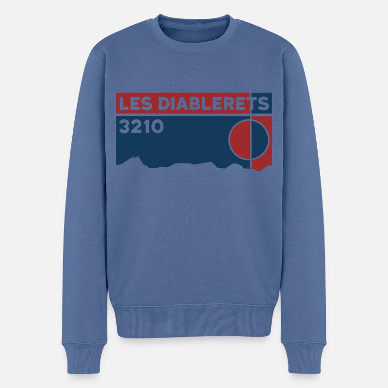Les Diablerets - Pull Premium bio Homme - bleu pigeon