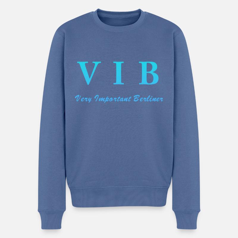 Berlin, VIB, Berlin VIP - Männer Premium Bio Pullover - Taubenblau
