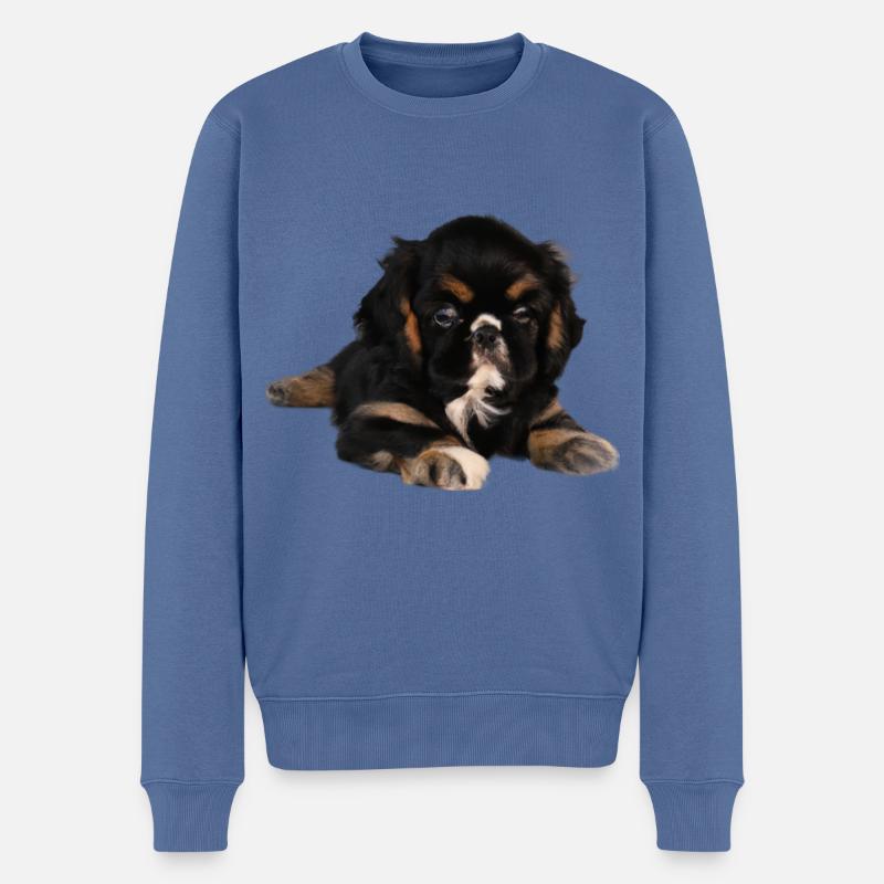Chiot mignon - Pull Premium bio Homme - bleu pigeon