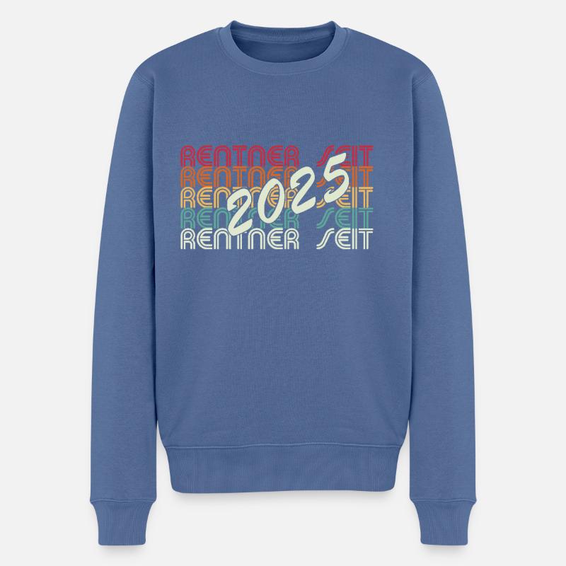 rentner 2025 - Männer Premium Bio Pullover - Taubenblau