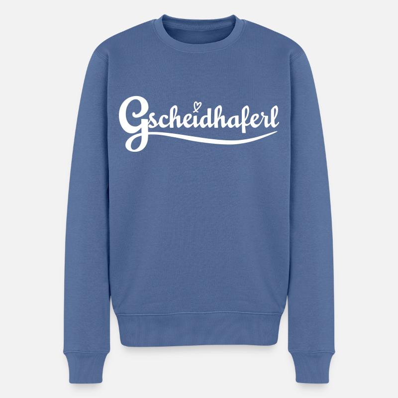 Gscheidhaferl - bayerisch liebevolle Klugscheißer - Männer Premium Bio Pullover - Taubenblau