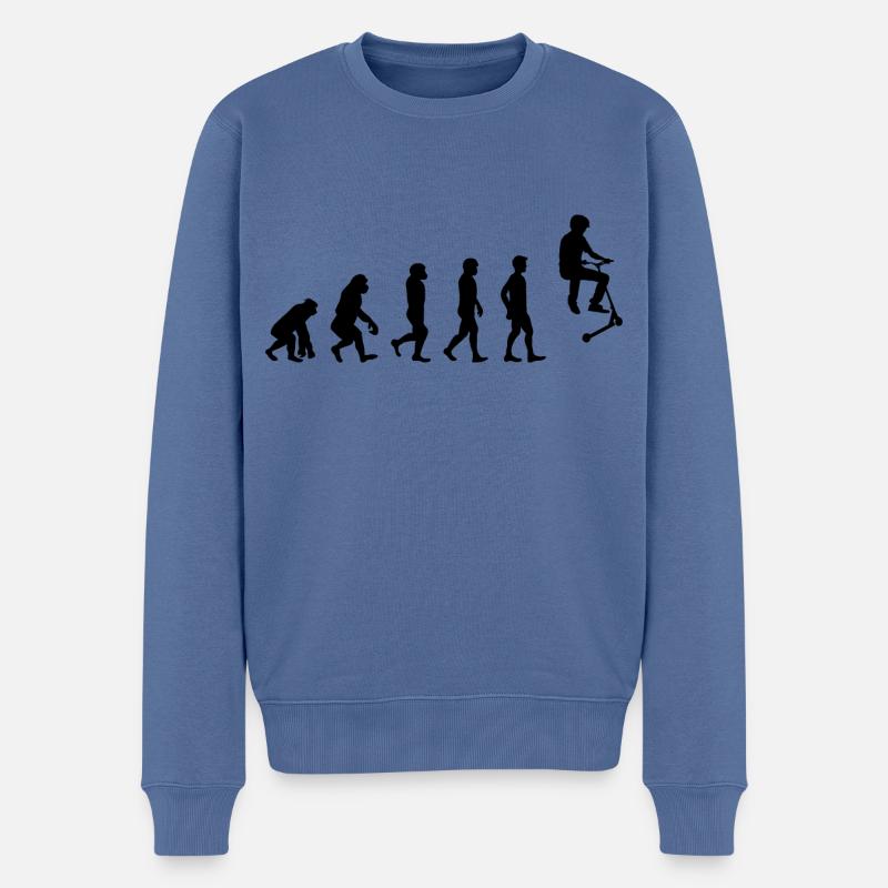 Stunt Scooter Freestyle Scootering Evolution - Men's Premium Organic Jumper - stone blue