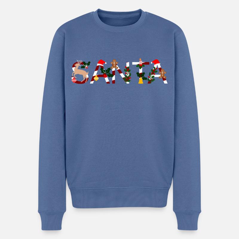 Weihnachtsmann_Santa - Pull Premium bio Homme - bleu pigeon