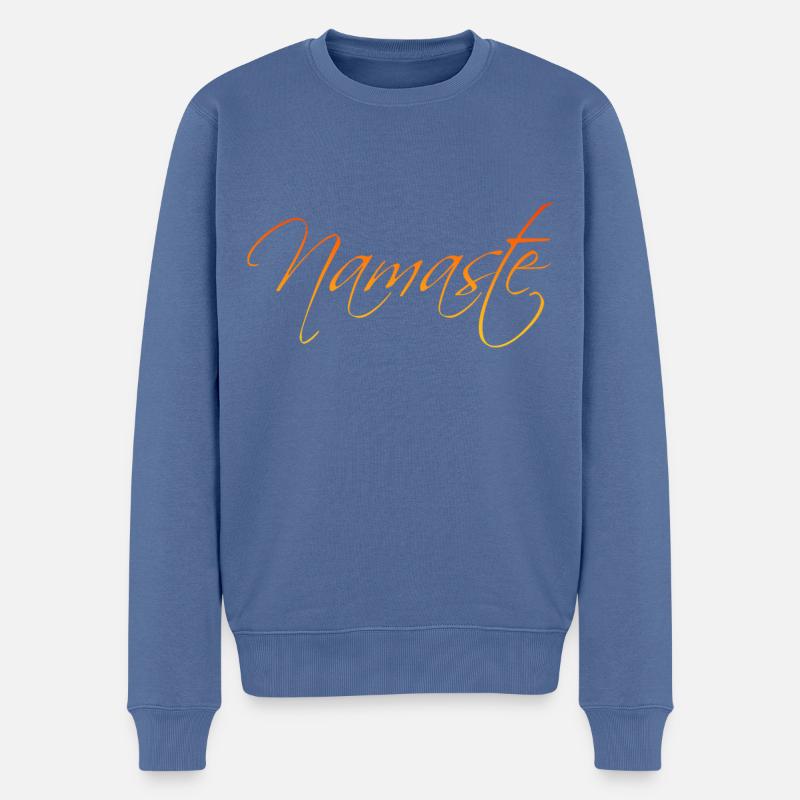 Namaste - Männer Premium Bio Pullover - Taubenblau