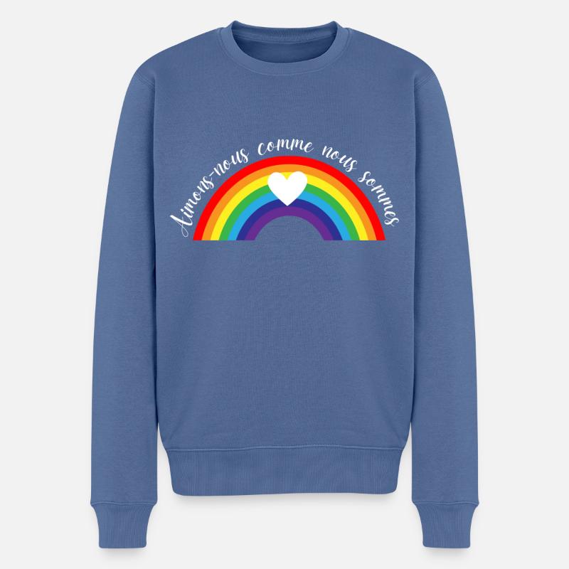 Gay LGBT Gay Pride Regenbogen - Männer Premium Bio Pullover - Taubenblau