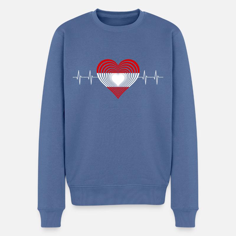 Österreich - Männer Premium Bio Pullover - Taubenblau