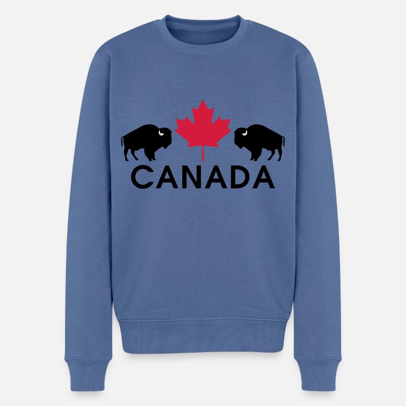 Kanada - Männer Premium Bio Pullover - Taubenblau