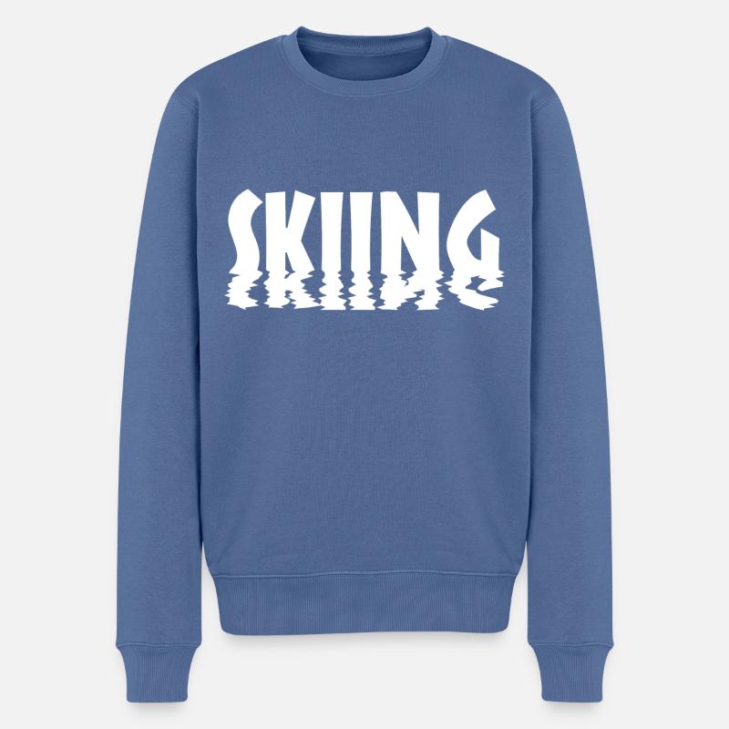 skiing - Männer Premium Bio Pullover - Taubenblau