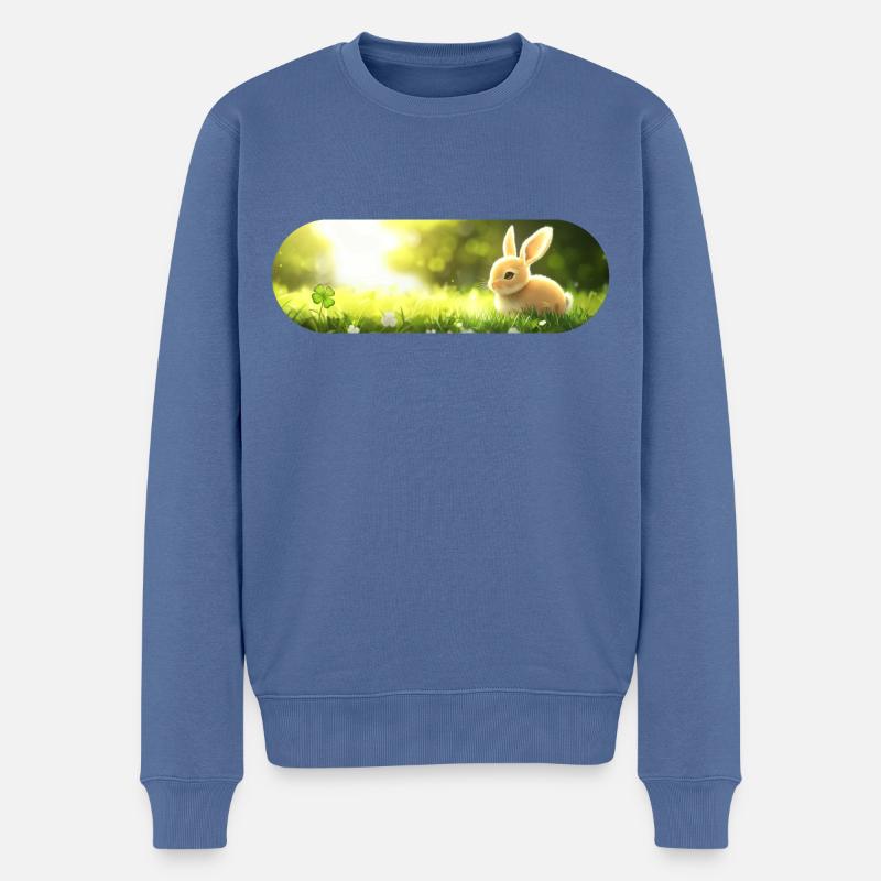 Glückshäschen - Männer Premium Bio Pullover - Taubenblau
