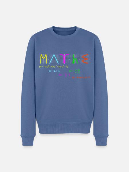 Mathe mit Funktionen bunt - Männer Premium Bio Pullover - Taubenblau