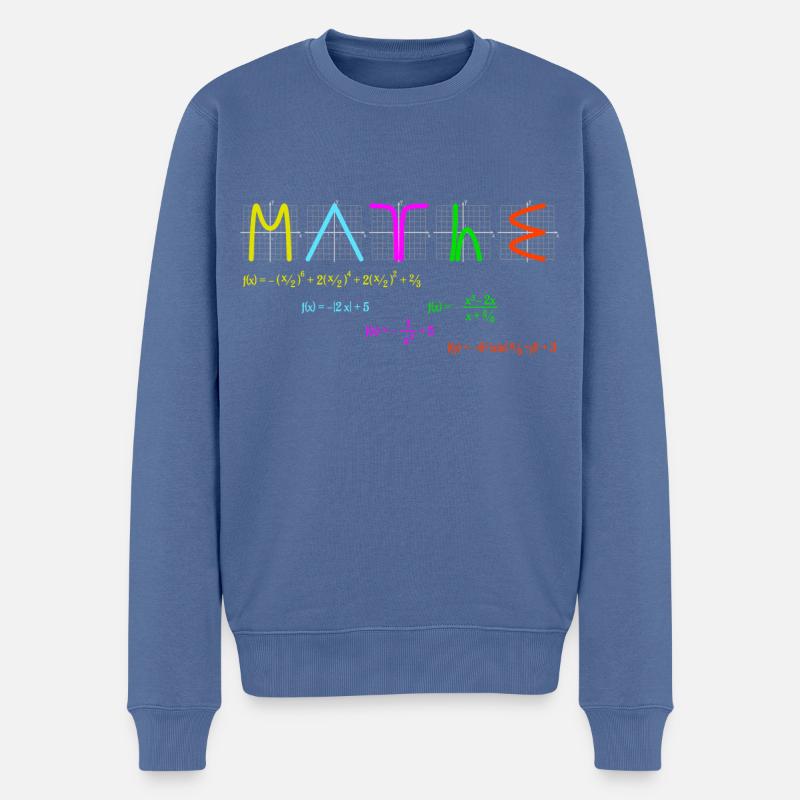 Mathématiques avec des fonctions colorées - Pull Premium bio Homme - bleu pigeon