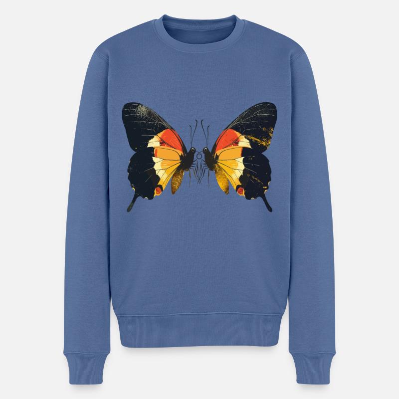 Butterfly Couple - Männer Premium Bio Pullover - Taubenblau
