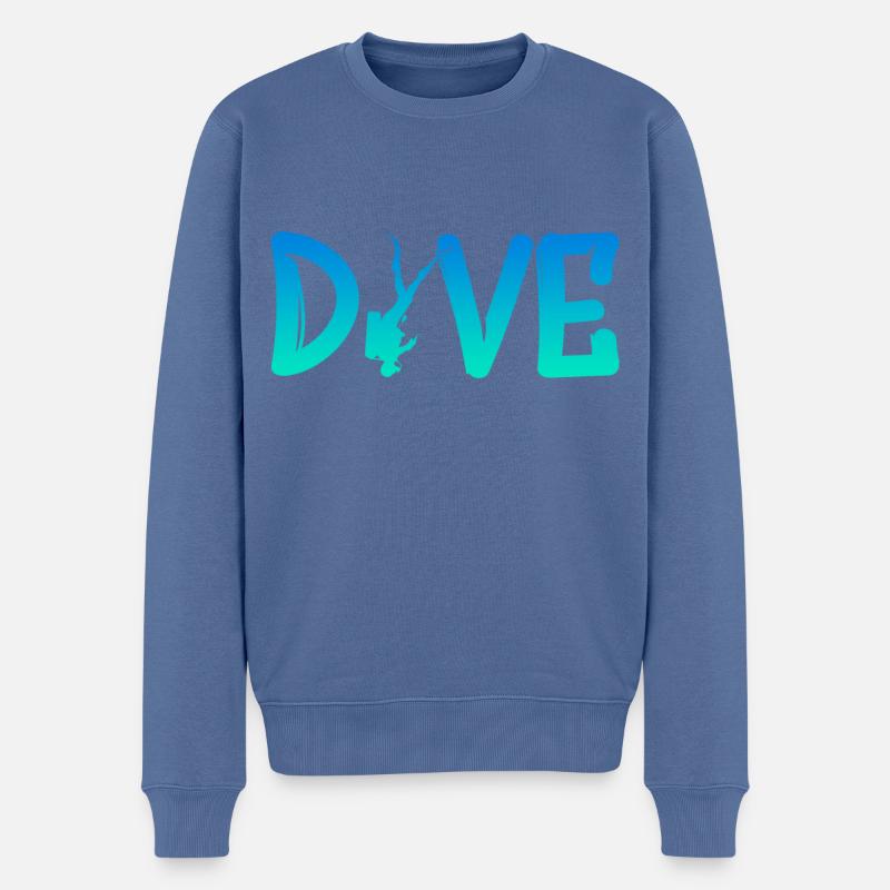 tauchen, diving - Männer Premium Bio Pullover - Taubenblau