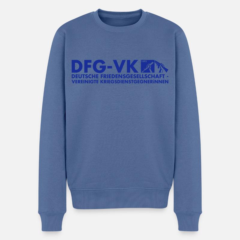 DFG-VK-Logo (blue) - Männer Premium Bio Pullover - Taubenblau