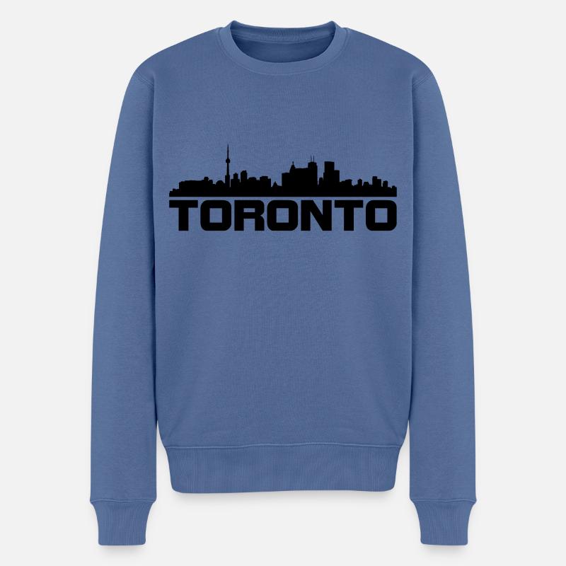 Toronto Design - Pull Premium bio Homme - bleu pigeon