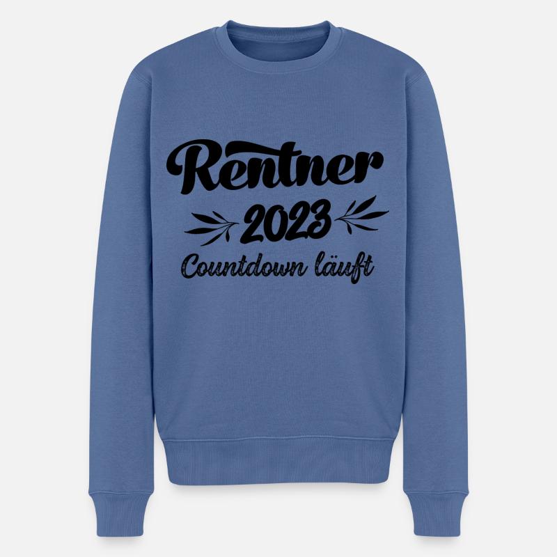 Rentner 2023 Countdown läuft Rente 2023 Ruhestand - Männer Premium Bio Pullover - Taubenblau