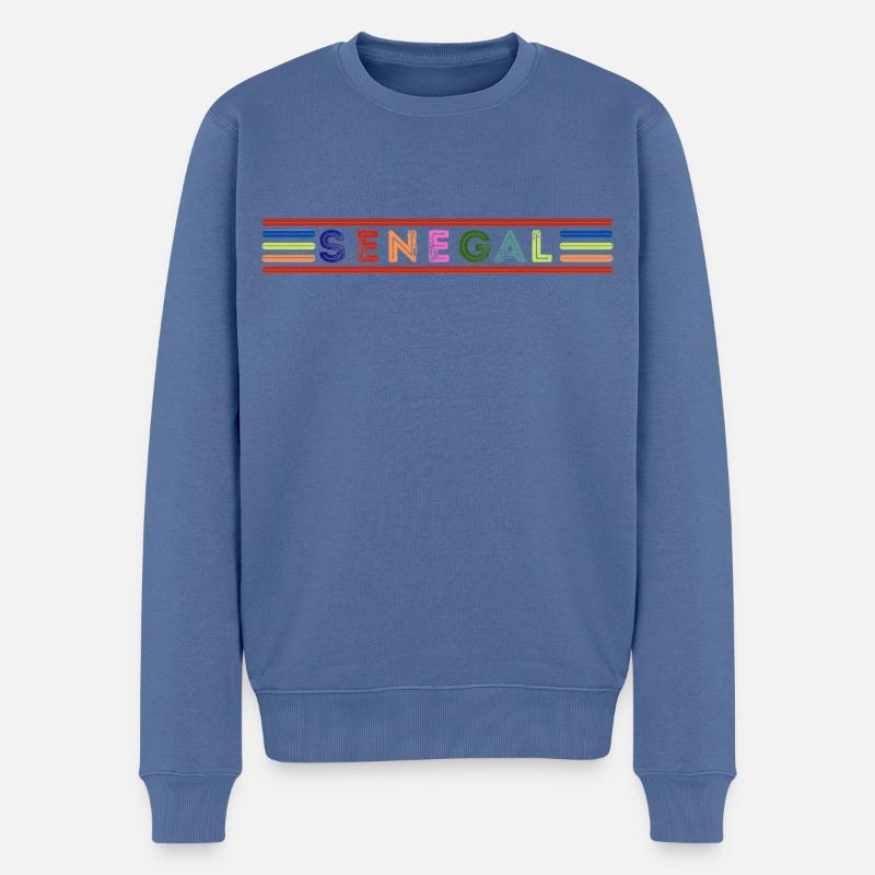 Senegal - Männer Premium Bio Pullover - Taubenblau