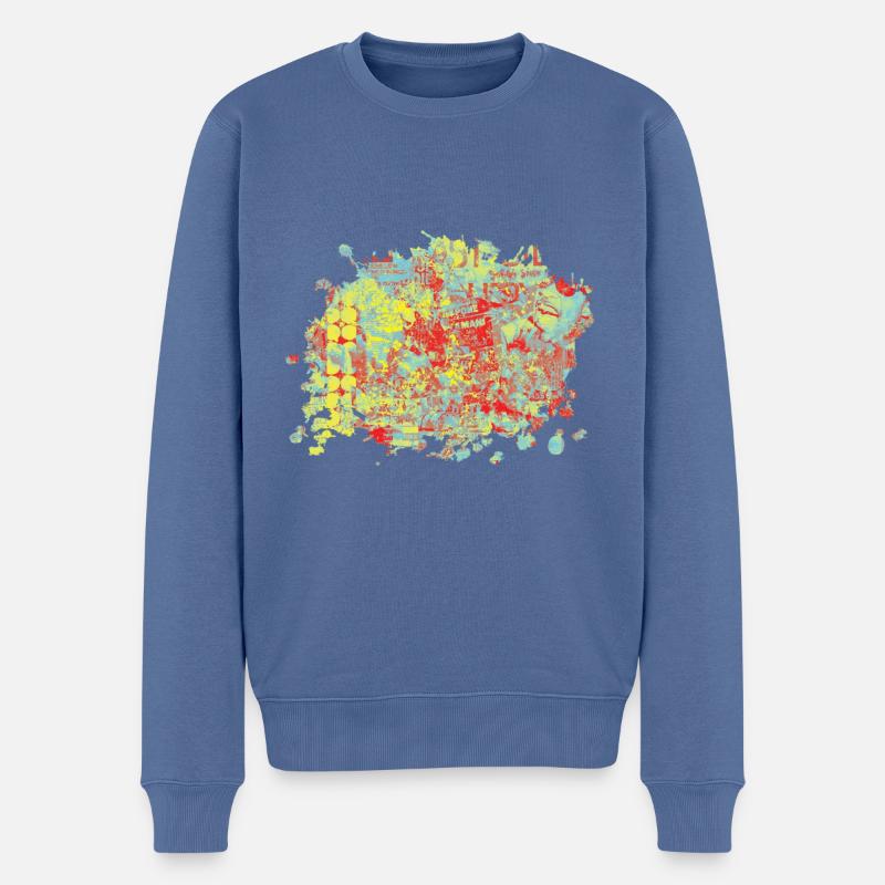 Splash Jaune - Pull Premium bio Homme - bleu pigeon